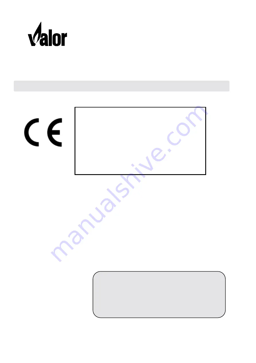 Valor COSYFLAME BR623 Owner'S Manual Download Page 1