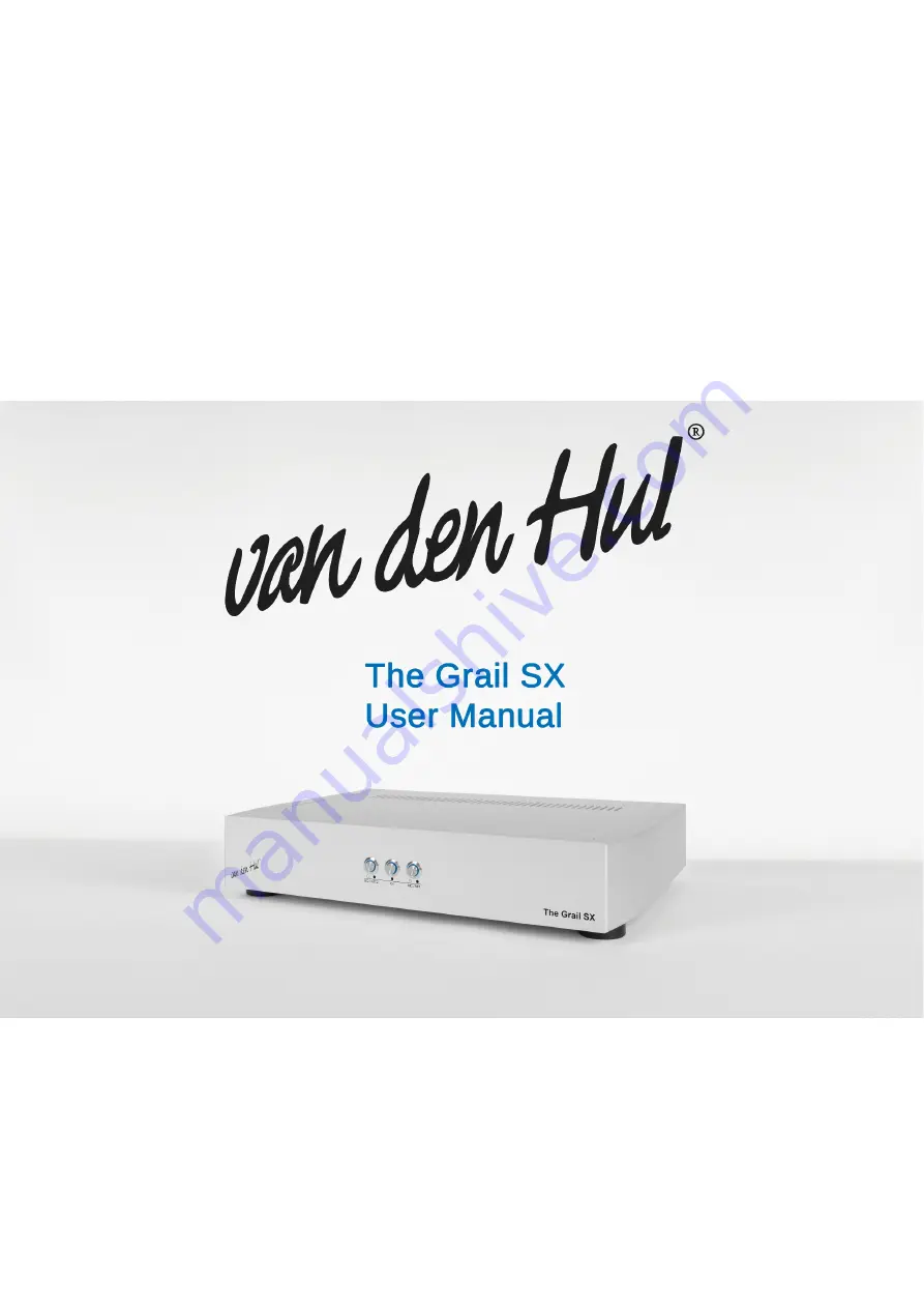 van den Hul The Grail SX User Manual Download Page 1