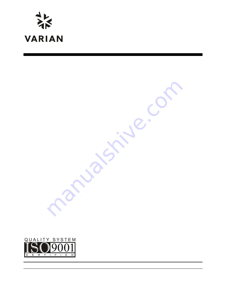 Varian ProStar 400 Operation Manual Download Page 1