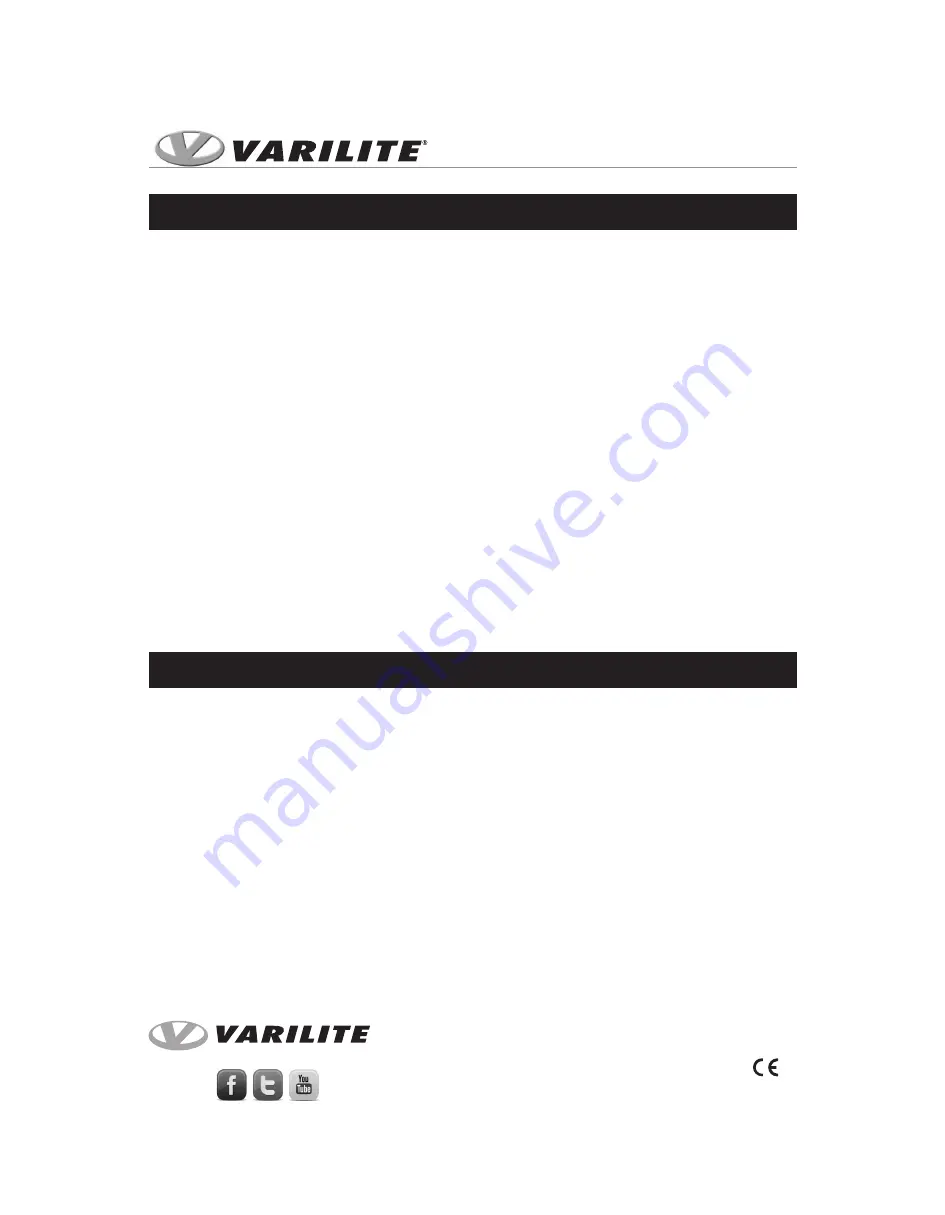 VARILITE ICON BACK SYSTEM Installation Instructions Manual Download Page 19