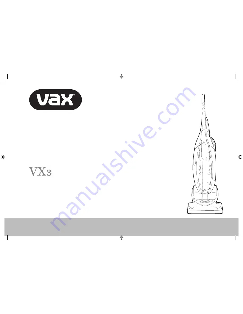 Vax VX3 Instruction Manual Download Page 1