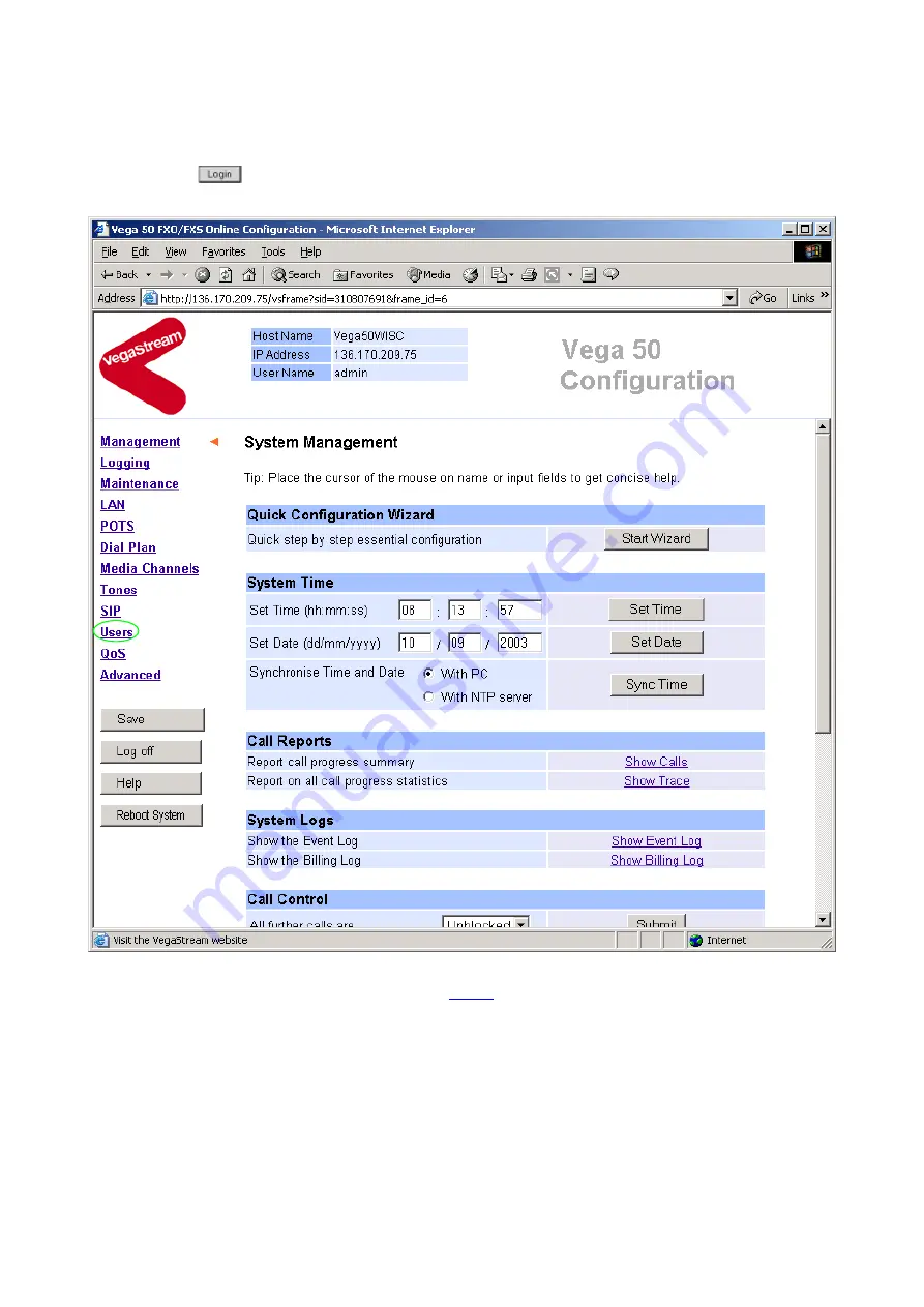 VegaStream Vega 50 FXS Initial Configuration Manual Download Page 6