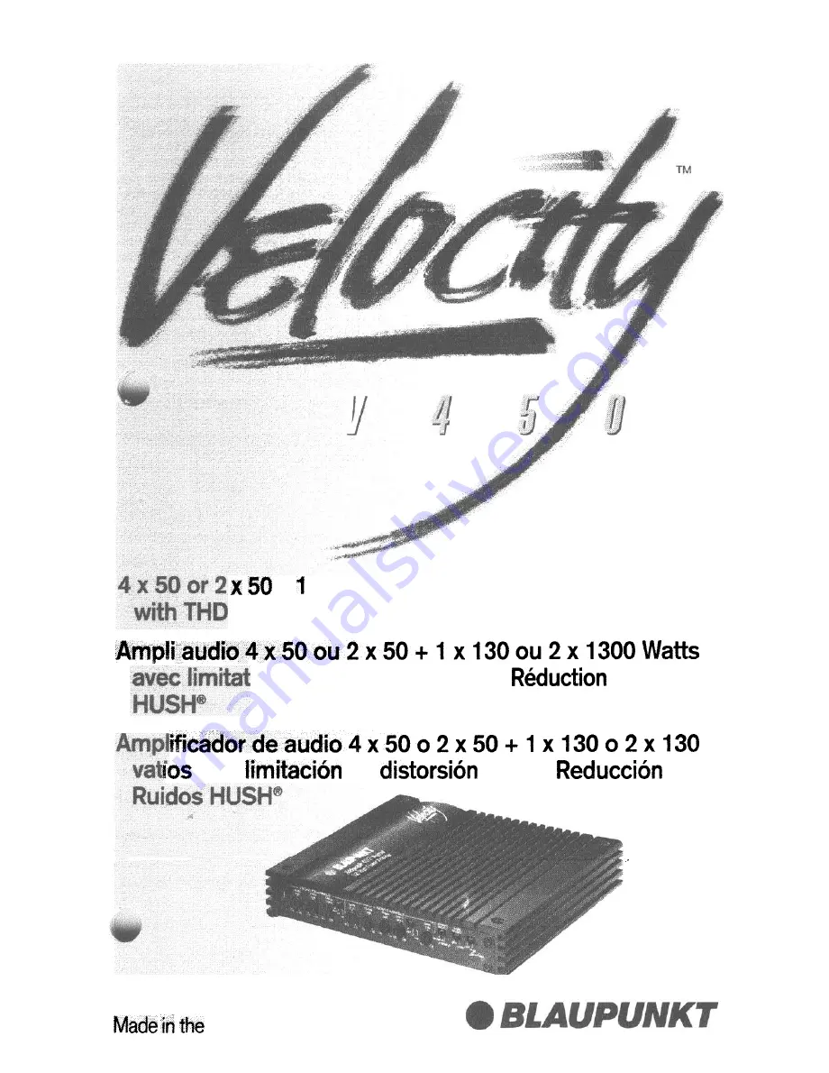 Velocity V450 User Manual Download Page 1