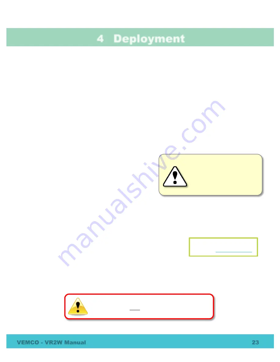 Vemco VR2W User Manual Download Page 28