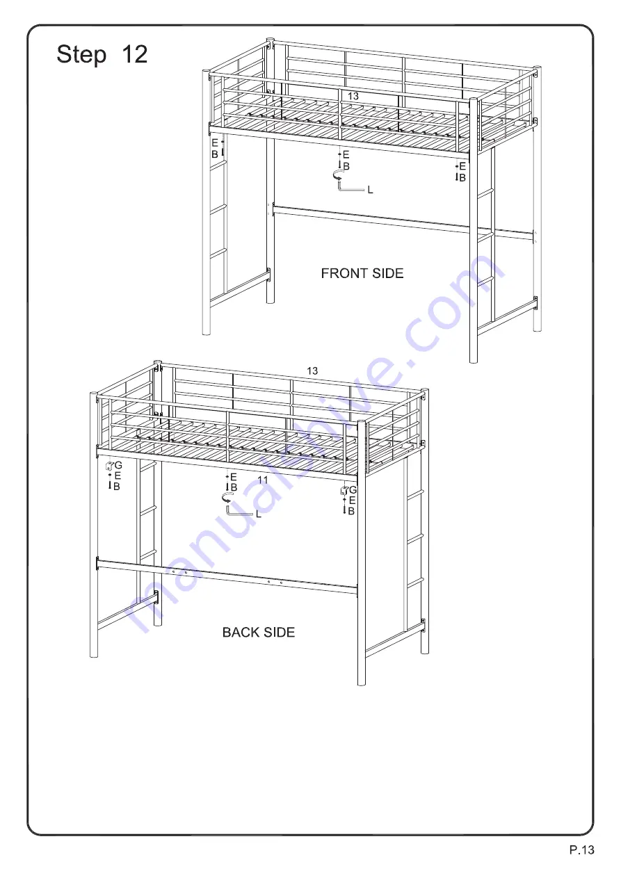 Walker Edison BDOL Assembly Instruction Manual Download Page 13