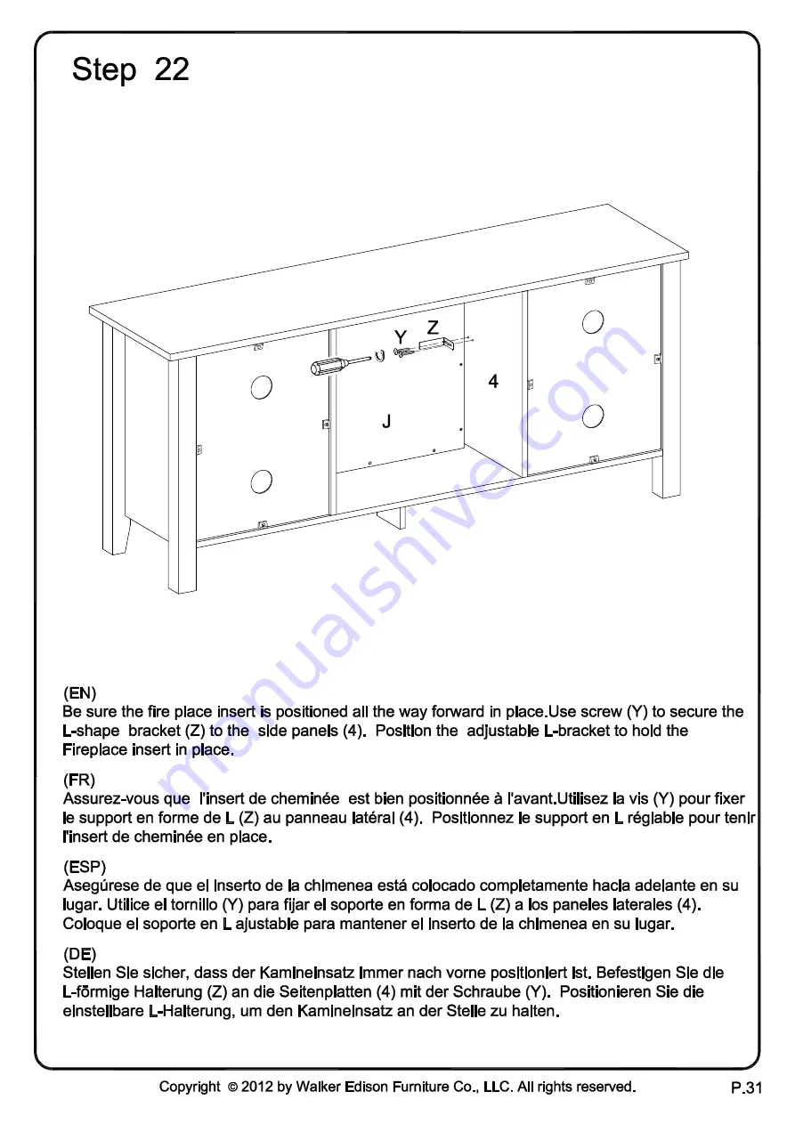 Walker Edison W58FP4DW Скачать руководство пользователя страница 31