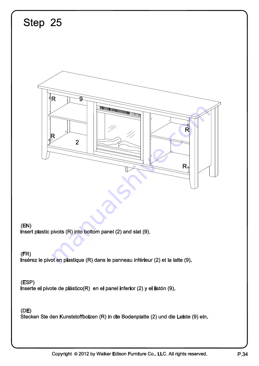 Walker Edison W58FP4DW Assembly Instructions Manual Download Page 34