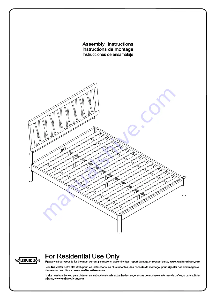 Walker Edison XAVB6B Assembly Instructions Manual Download Page 1