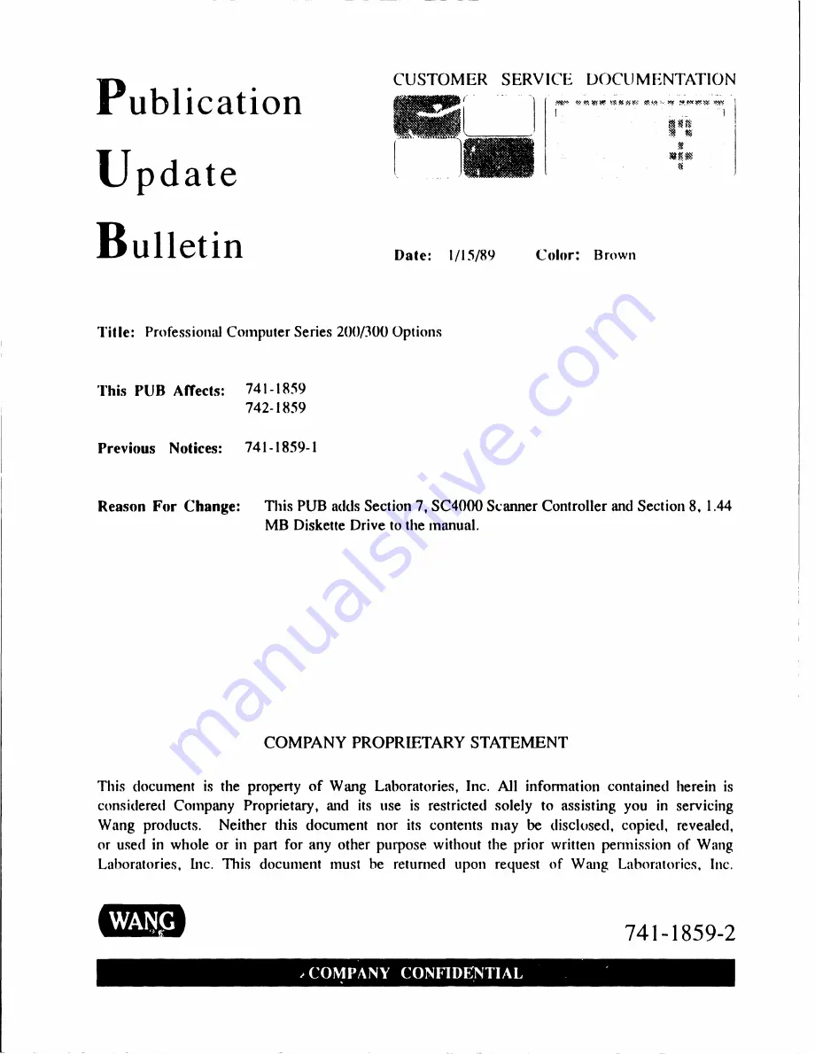 Wang 200 Series Maintenance Manual Download Page 3