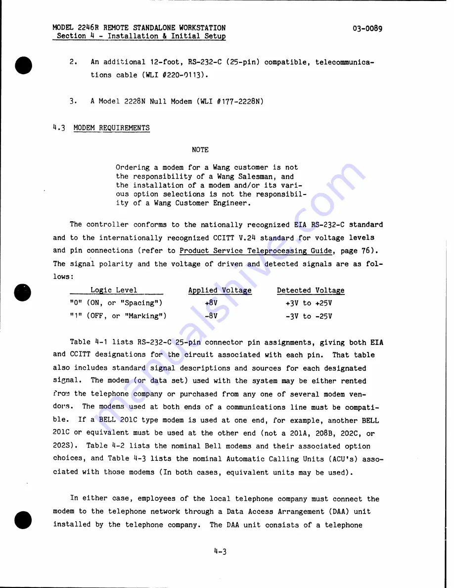 Wang 2246R Hardware Manual Download Page 38