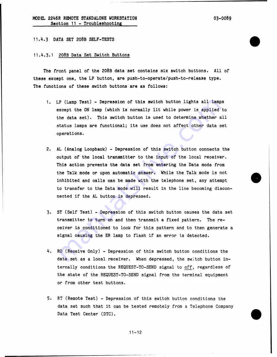 Wang 2246R Hardware Manual Download Page 134