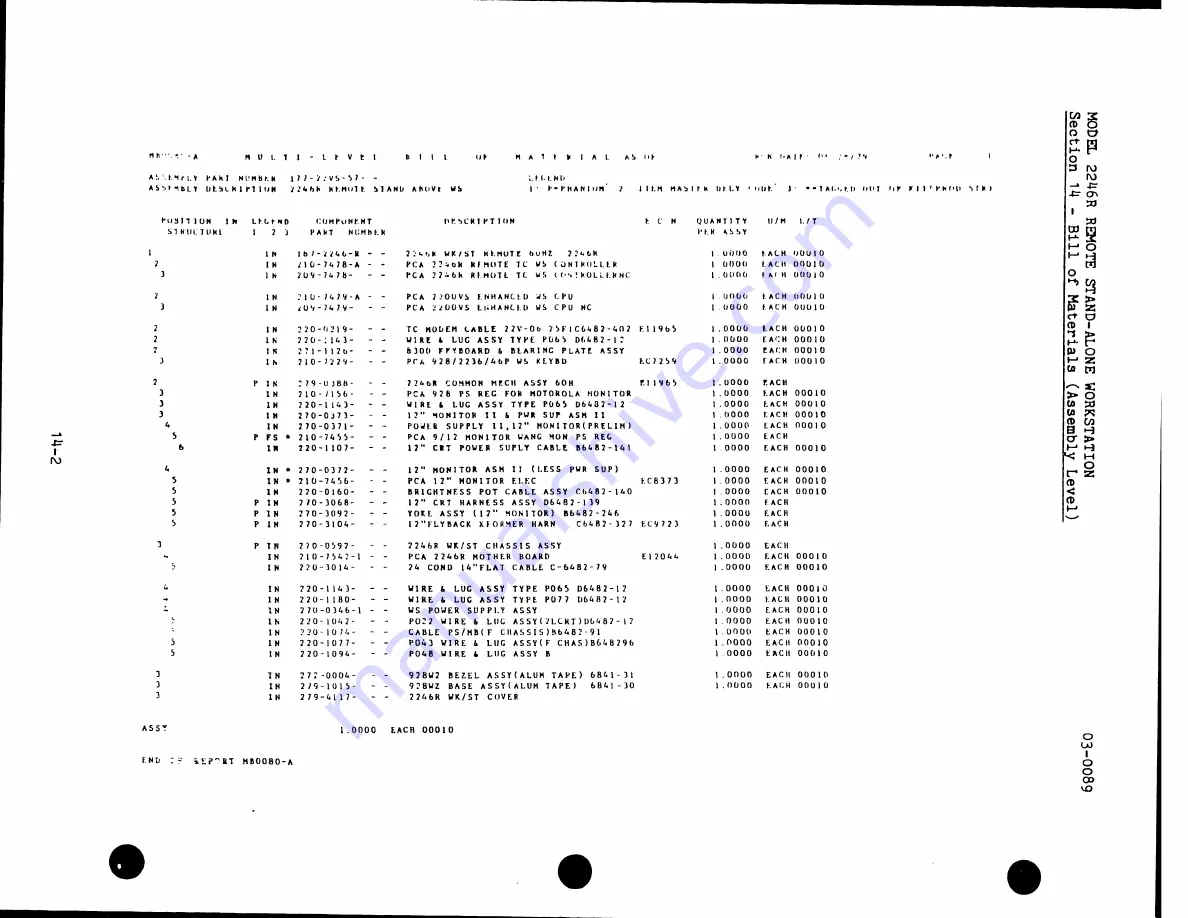 Wang 2246R Hardware Manual Download Page 156