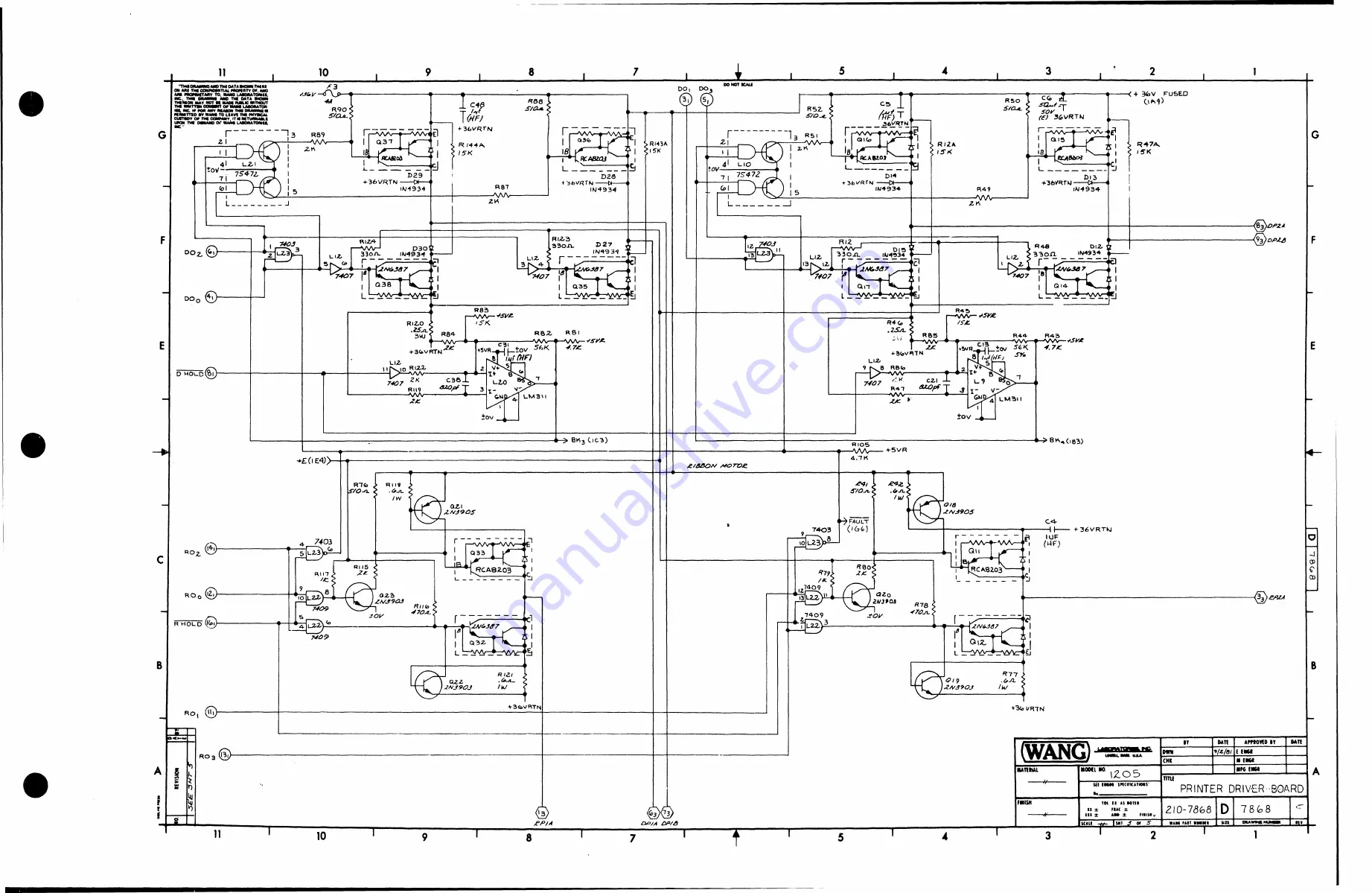 Wang DW/OS-20 Maintenance Manual Download Page 140