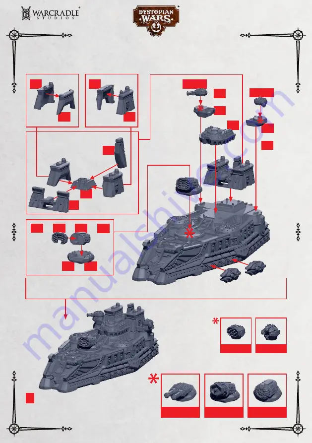 WARCRADLE STUDIOS DYSTOPIAN WARS MANDJET HEAVY SKIMMER Assembly Instructions Manual Download Page 6