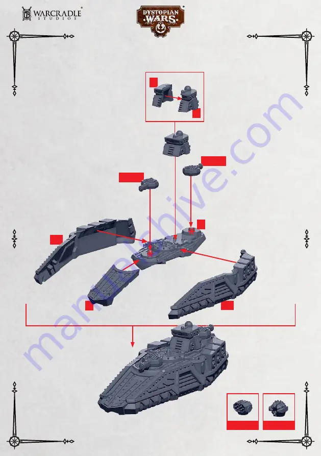 WARCRADLE STUDIOS DYSTOPIAN WARS MANDJET HEAVY SKIMMER Assembly Instructions Manual Download Page 10