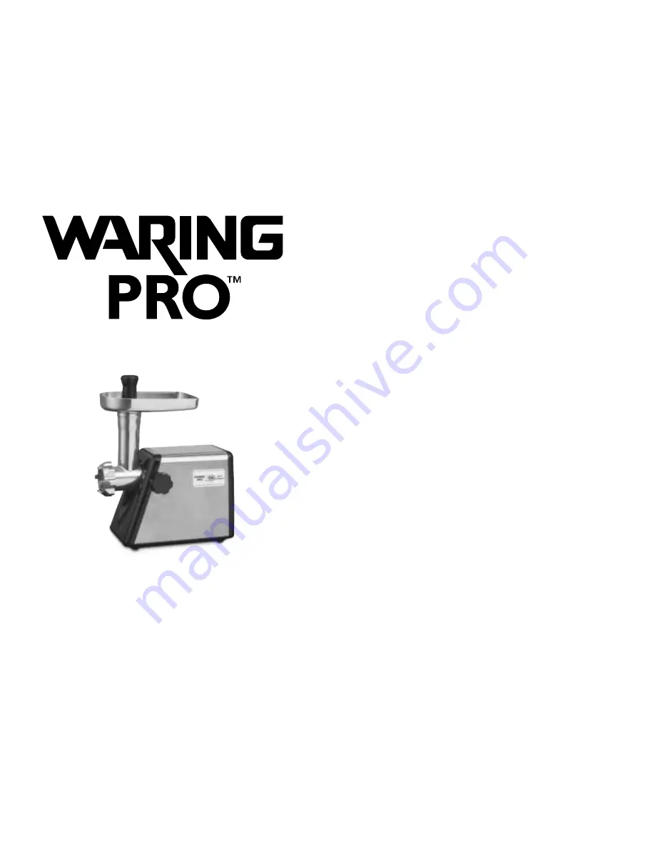 Waring MG100 Instruction Manual Download Page 1