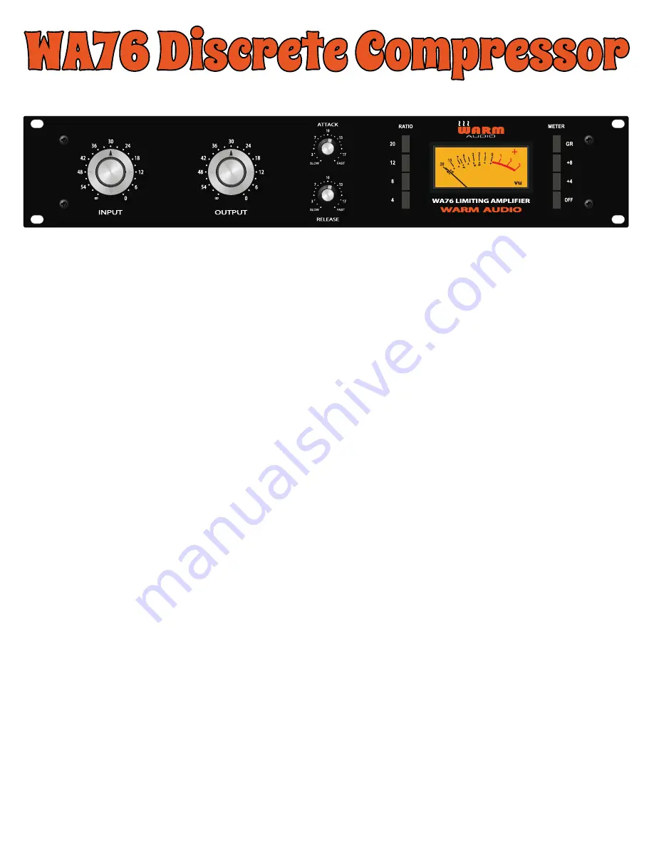 Warm Audio WA76 discrete compressor Скачать руководство пользователя страница 2