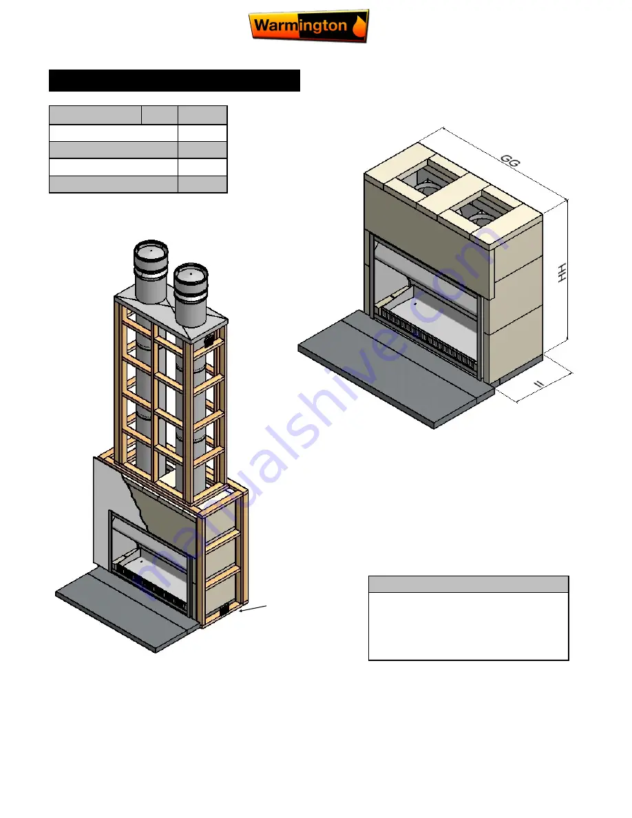 Warmington SI 1100 Double Flue Installation Instructions Manual Download Page 8