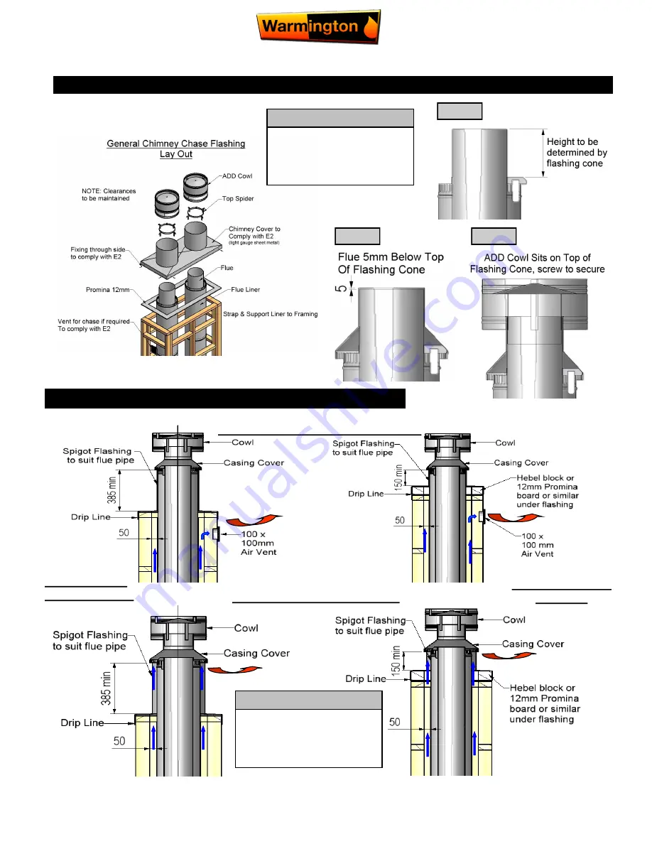 Warmington SI 1100 Double Flue Installation Instructions Manual Download Page 14