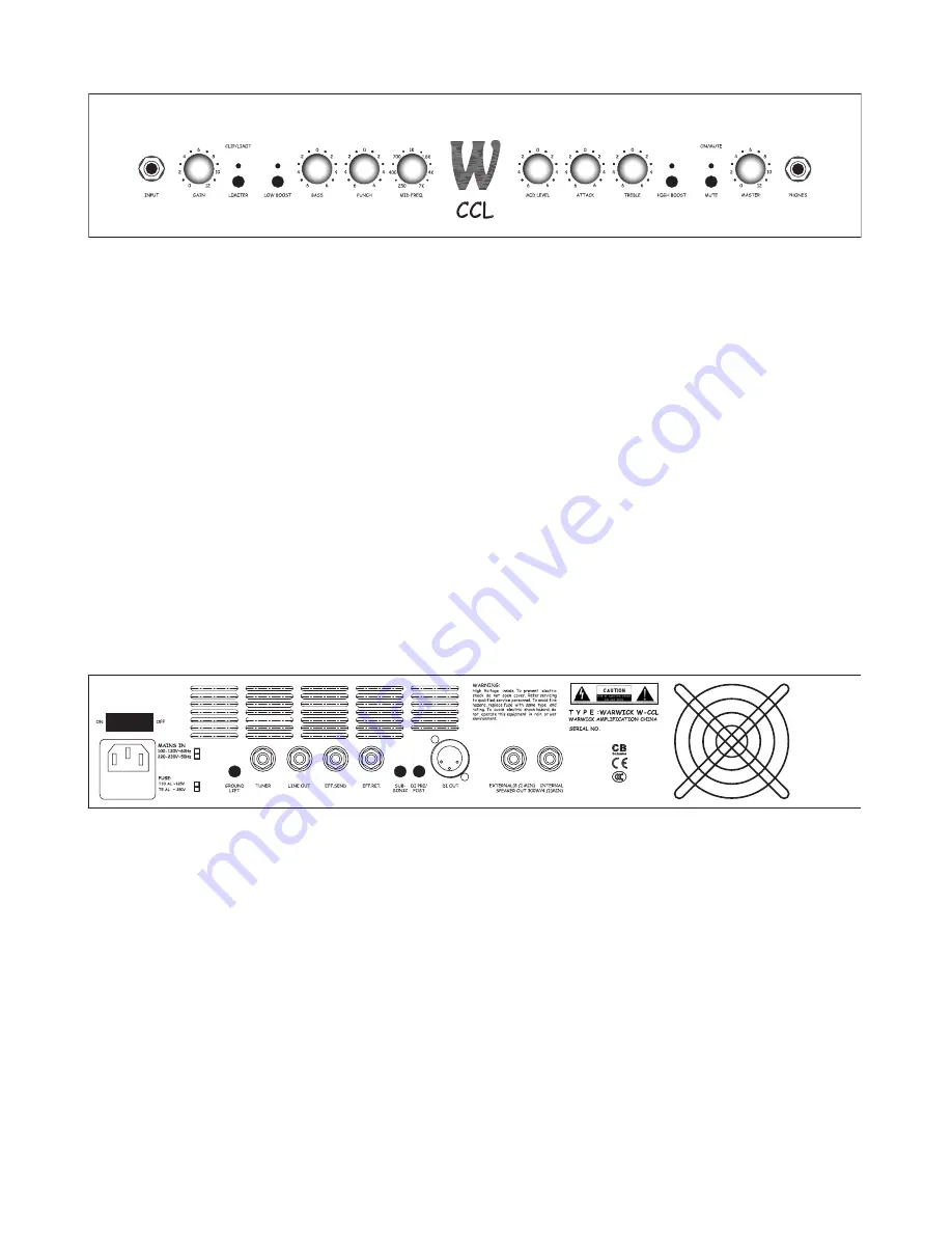 Warwick Amplifier CL / CCL Manual De Usuario Download Page 8