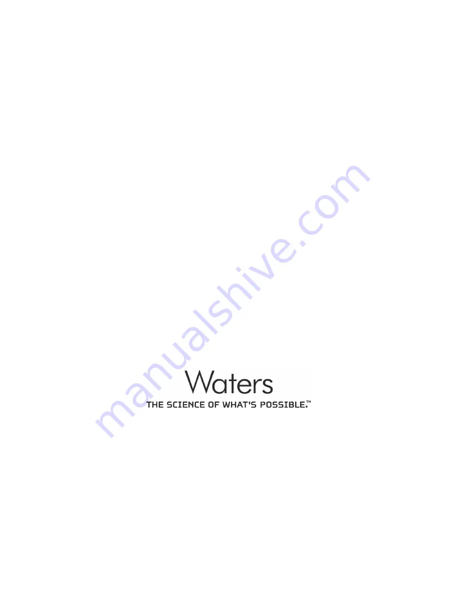 Waters 2707 Operator'S Manual Download Page 1