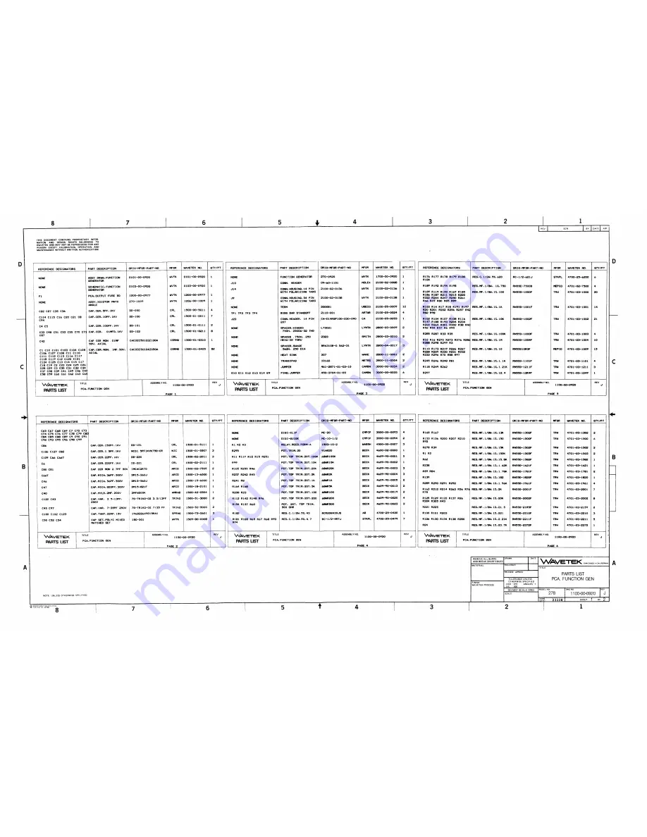 Wavetek 278 Operator'S  Maintenance Manual Download Page 107