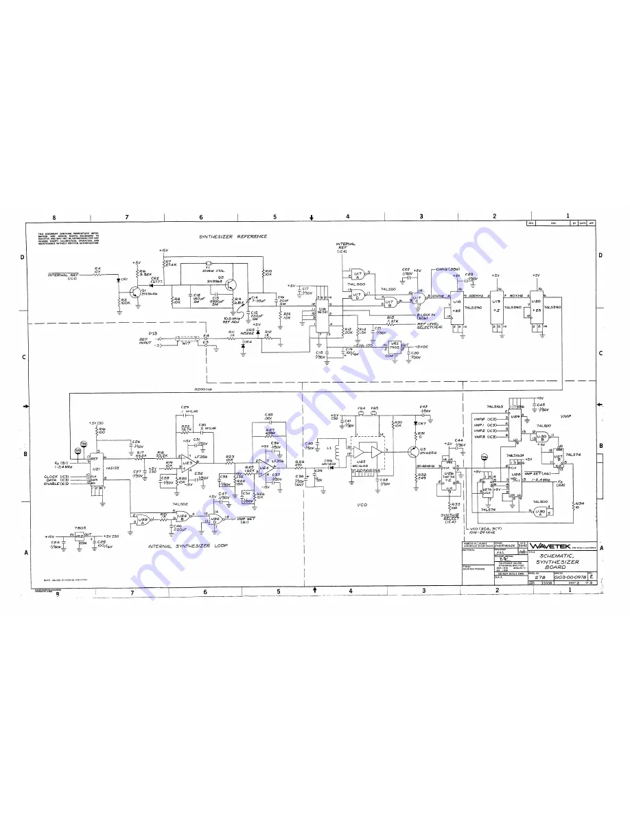 Wavetek 278 Скачать руководство пользователя страница 117