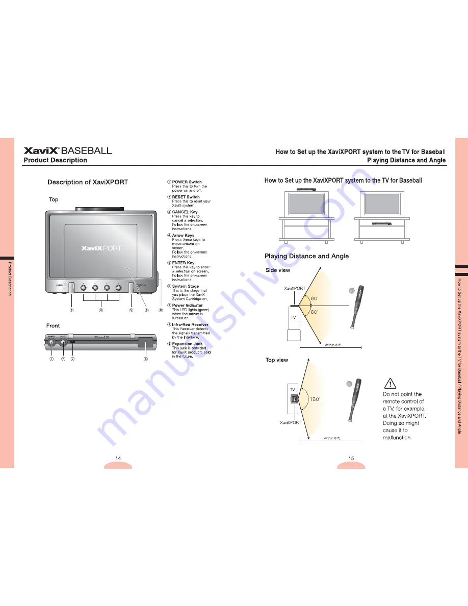 Xavix Baseball User Manual Download Page 9