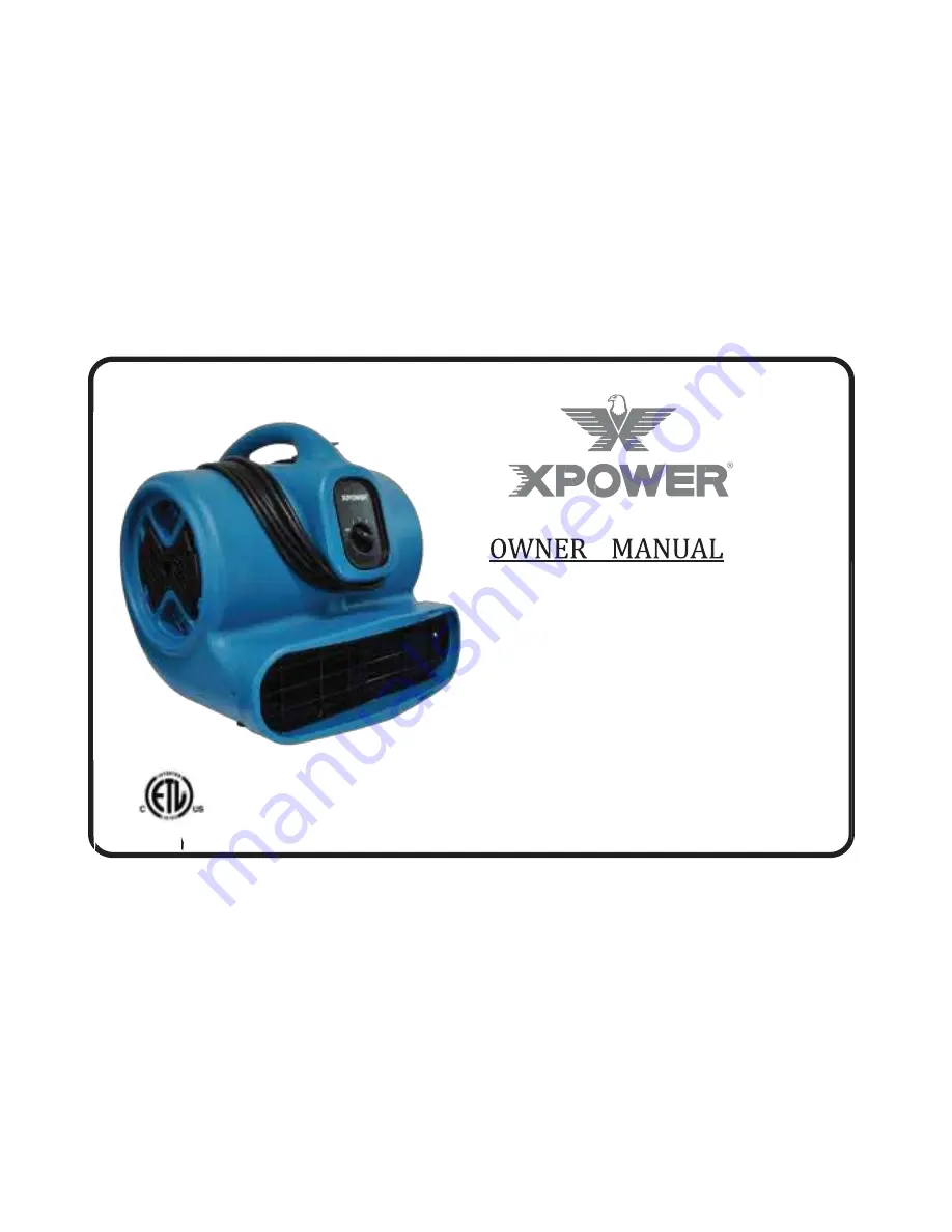 XPower X-600 Owner'S Manual Download Page 1