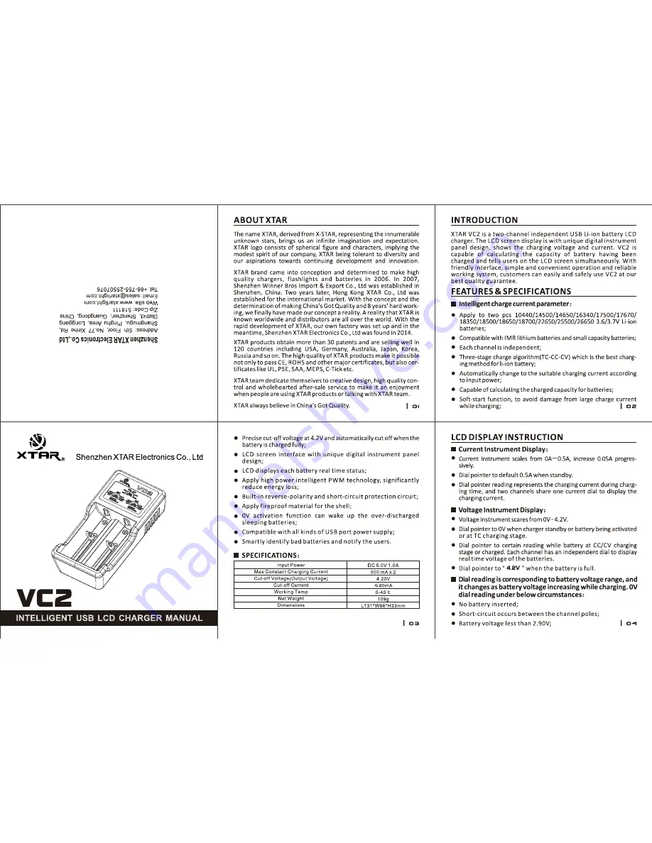 XTAR VC2 Manual Download Page 1