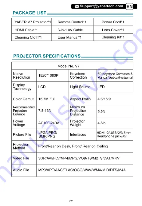 Yaber Pro V7 User Manual Download Page 4