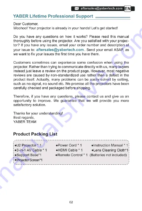 Yaber U2 User Manual Download Page 3