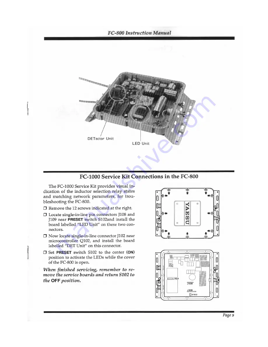 Yaesu FC-800 Instruction Manual Download Page 9