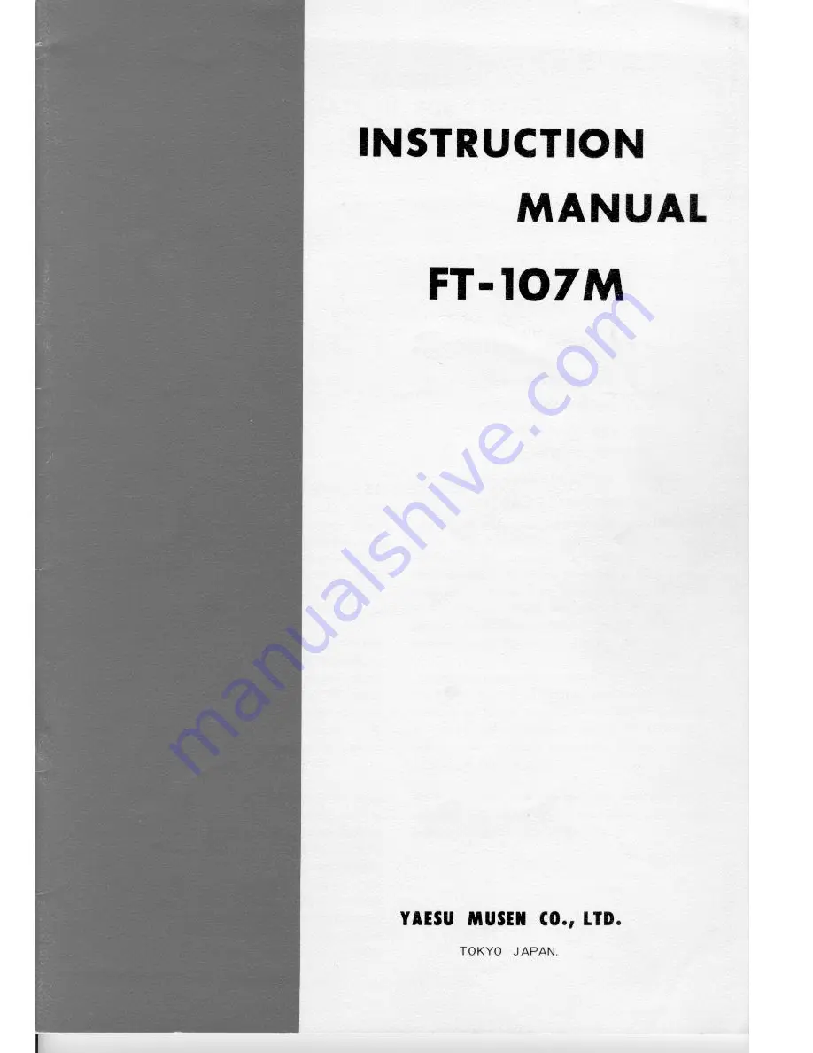 Yaesu FT-107M Instruction Manual Download Page 1