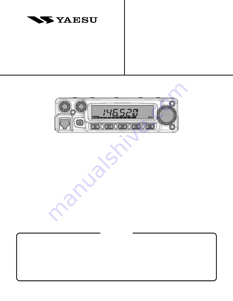 Yaesu FT-1802M Technical Supplement Download Page 1