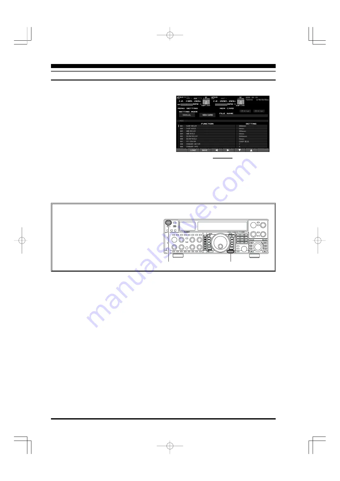 Yaesu FT-2000 - MENU MODE LIST Operating Manual Download Page 54