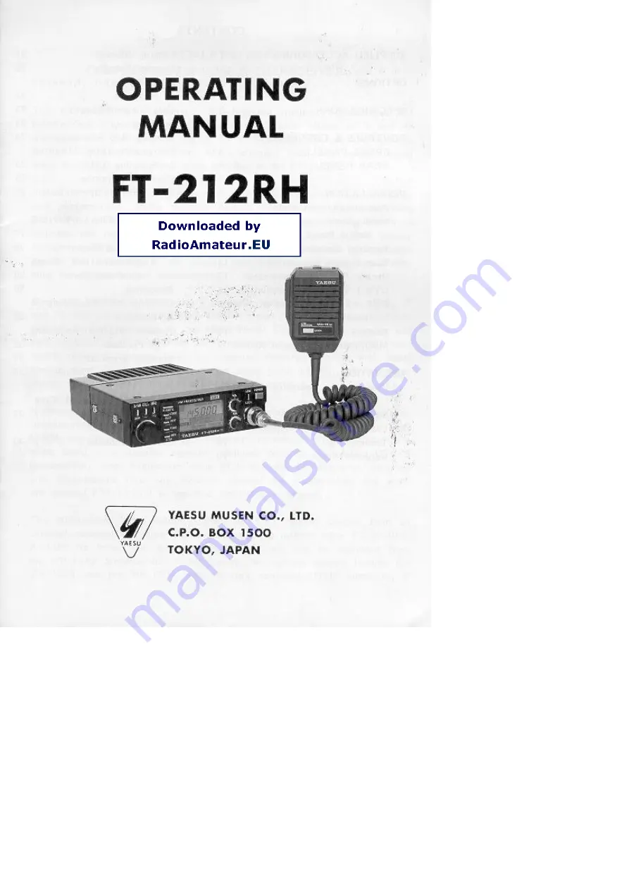 Yaesu FT-212RH Operating Manual Download Page 1