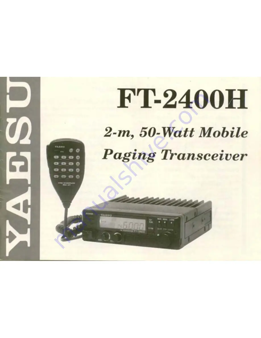 Yaesu FT-2400H Instruction Manual Download Page 1