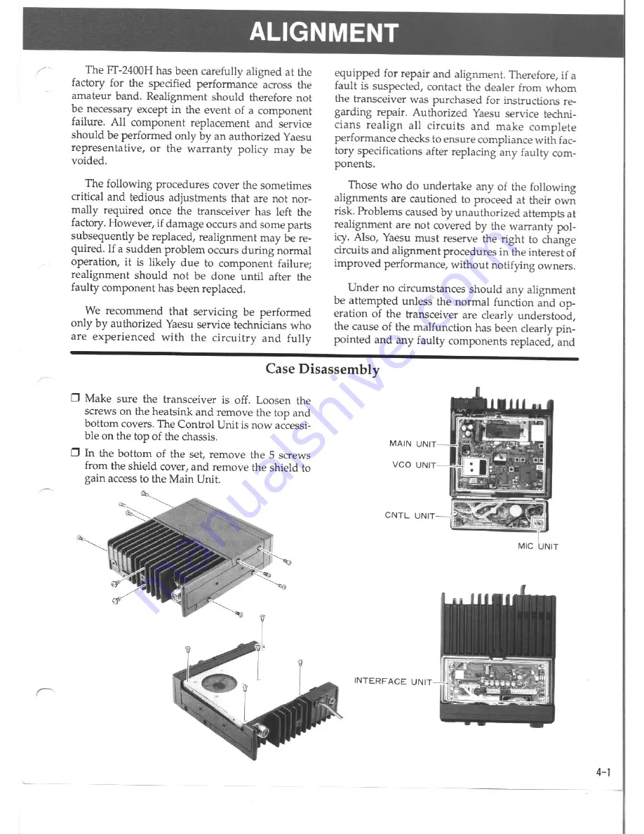 Yaesu FT-2400H Скачать руководство пользователя страница 12