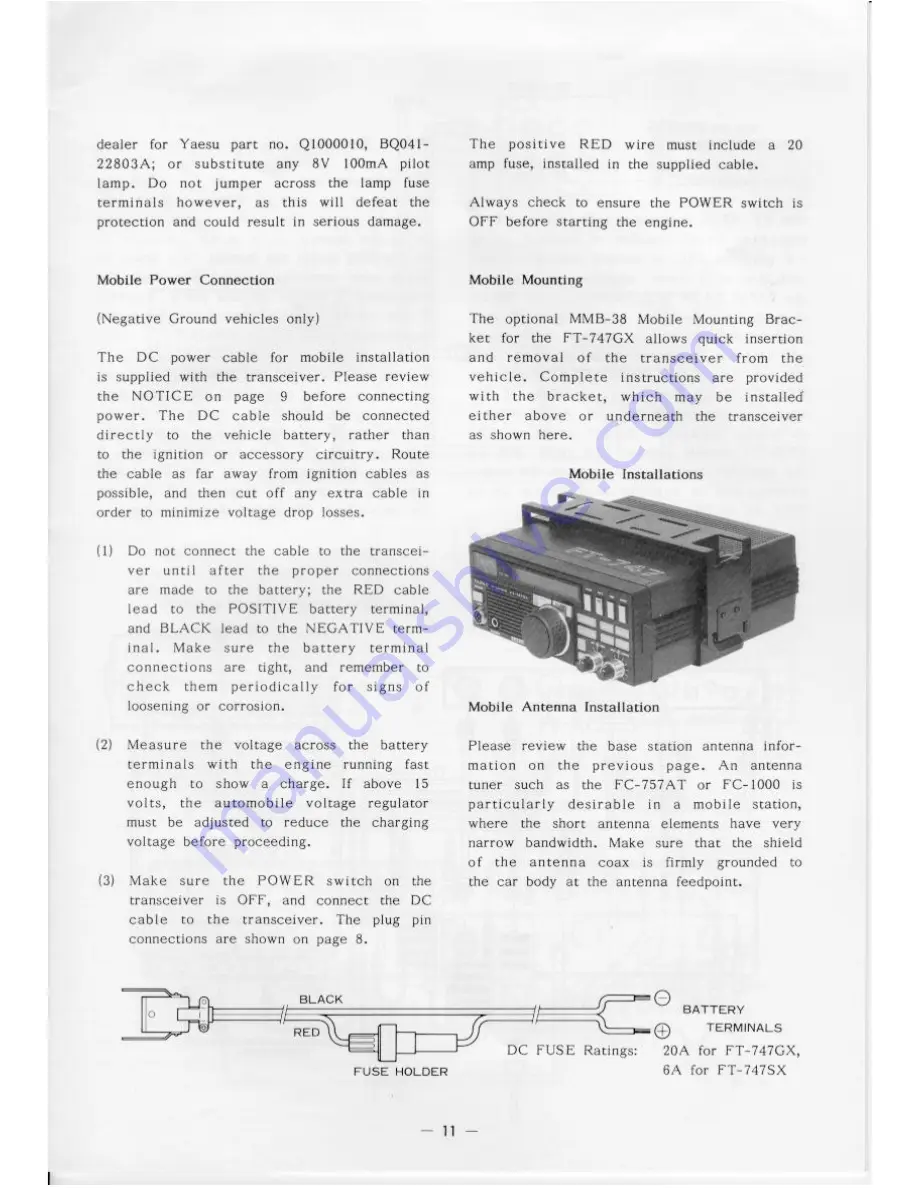 Yaesu FT-747GX Скачать руководство пользователя страница 12