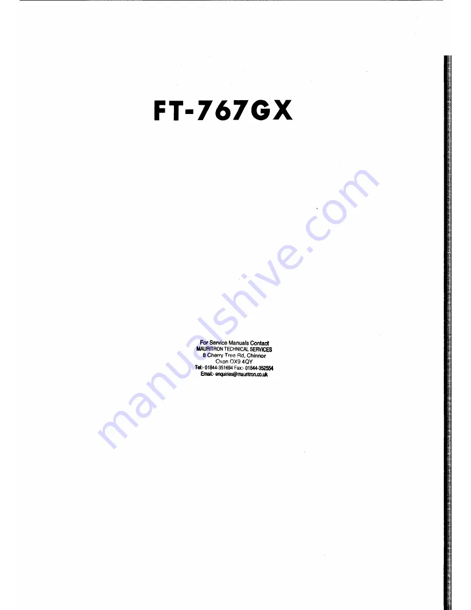 Yaesu FT-767GX Service Manual Download Page 1