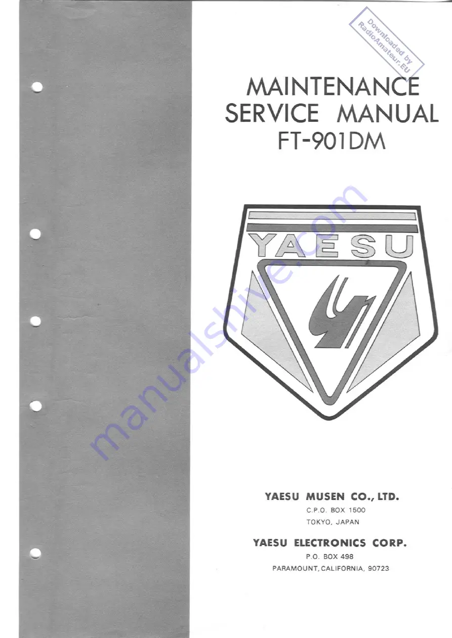 Yaesu FT-901DM Maintenance Service Manual Download Page 1