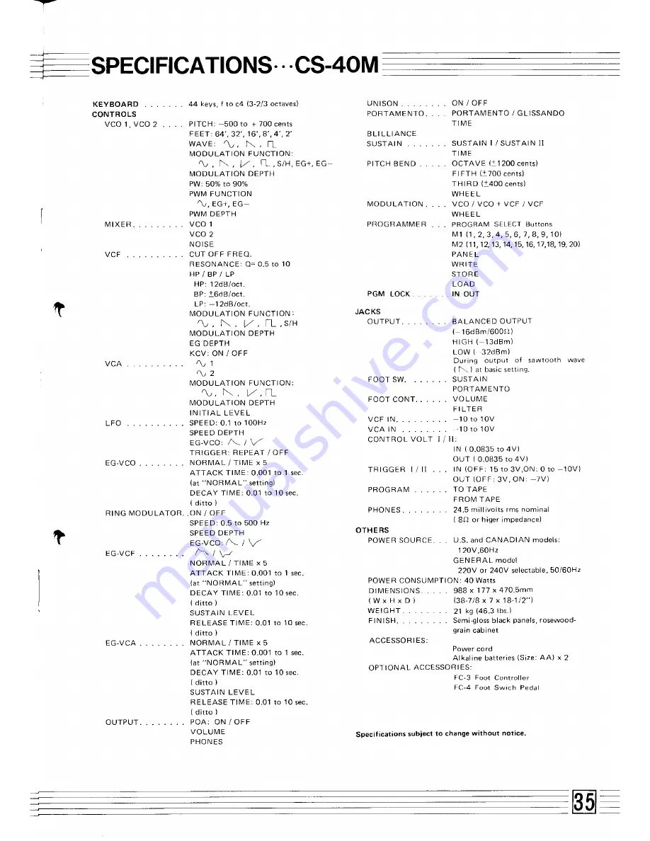 Yamaha 20M Owner'S Manual Download Page 35