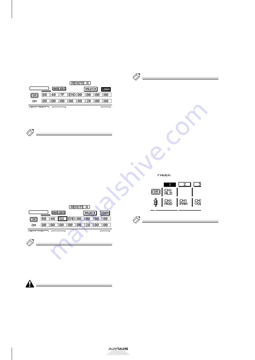 Yamaha AW4416 Manual Supplement Download Page 18