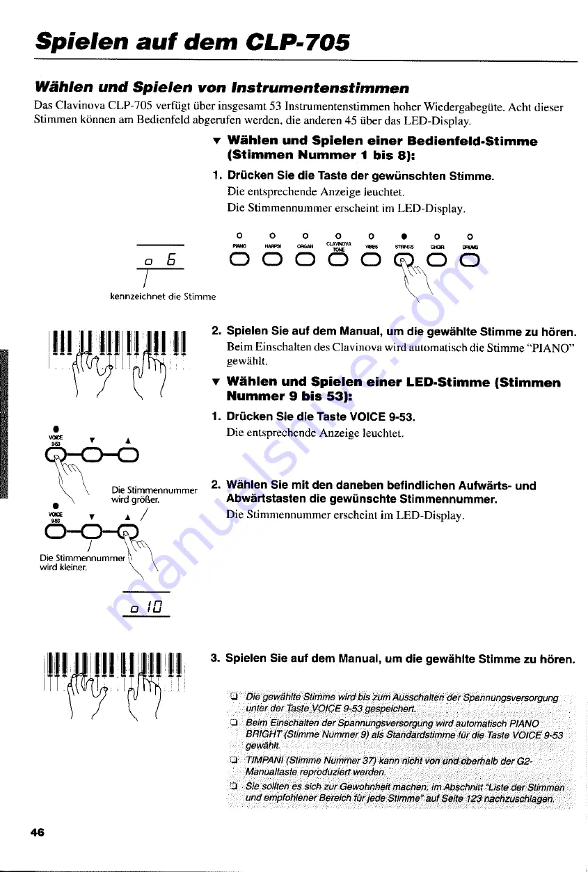 Yamaha Clavinova CLP-705 Bedienungsanleitung Download Page 10