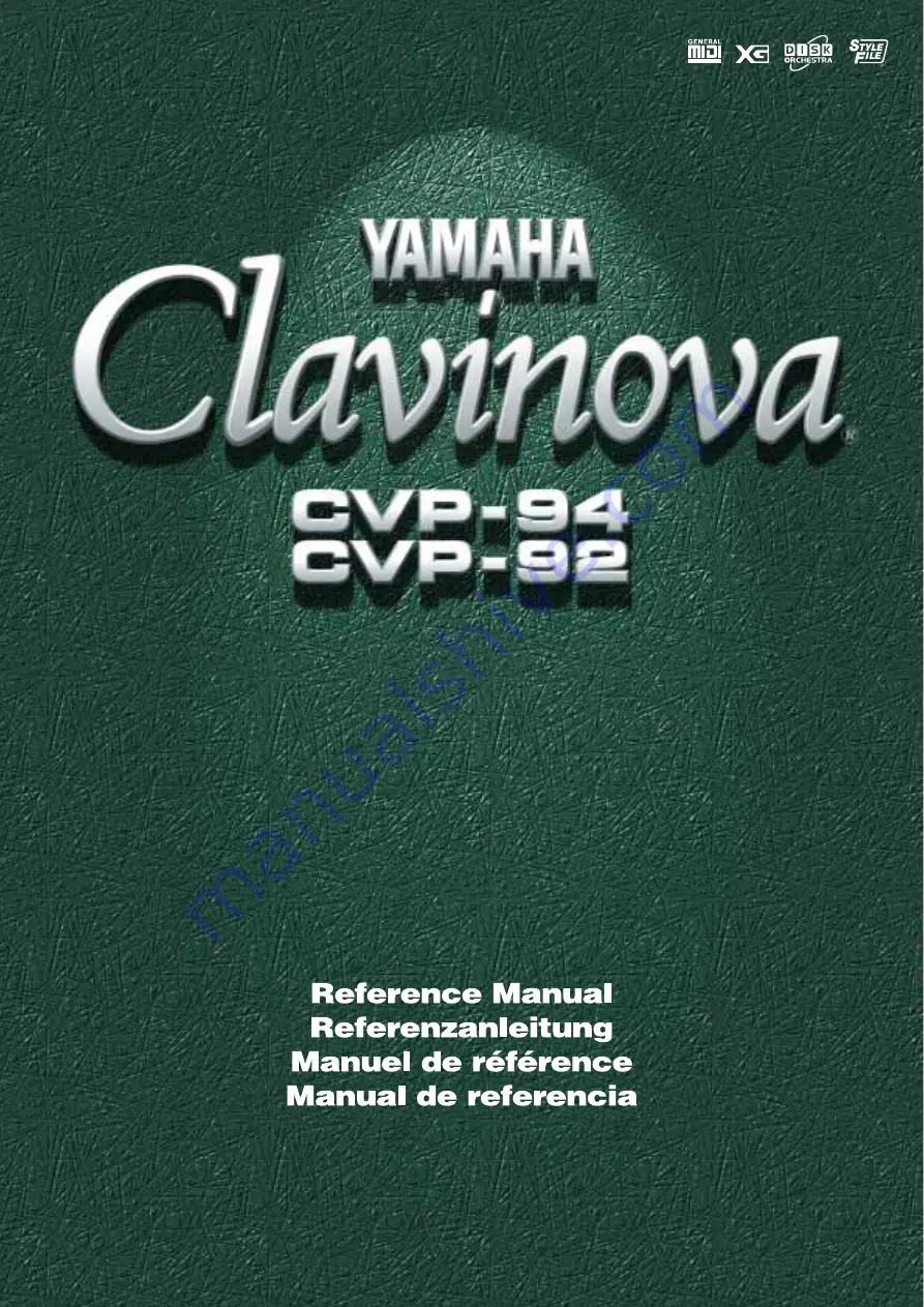 Yamaha Clavinova CVP-92 Reference Manual Download Page 1