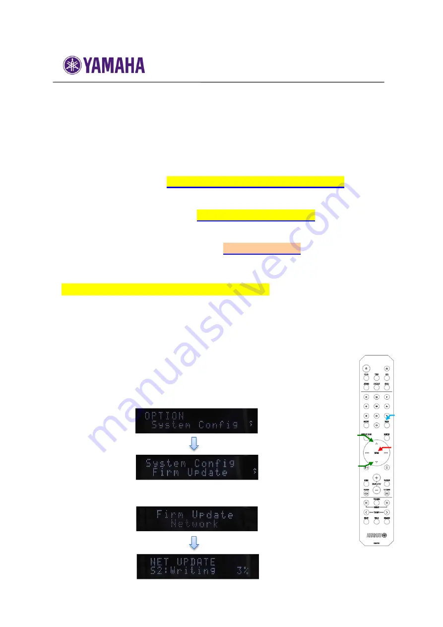 Yamaha CRX-N560 Firmware Update Procedure Download Page 1