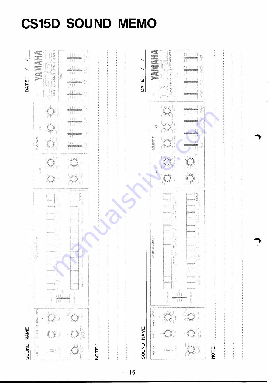 Yamaha CS15D Скачать руководство пользователя страница 16