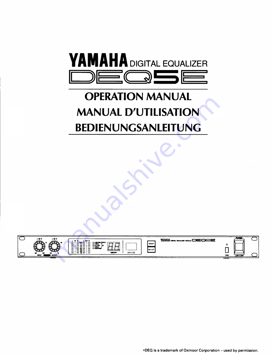 Yamaha DEQ5E Скачать руководство пользователя страница 1