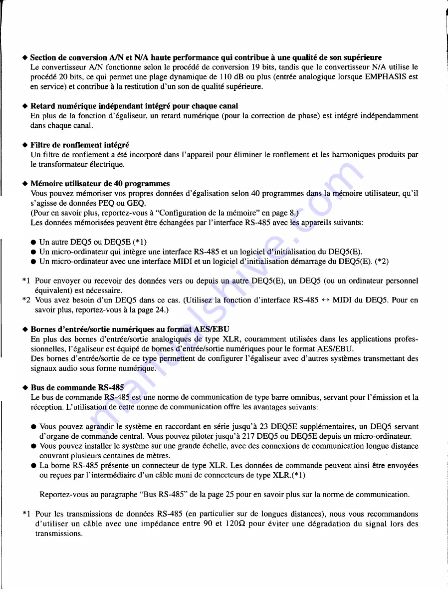 Yamaha DEQ5E Manuel De Fonctionnement Download Page 5